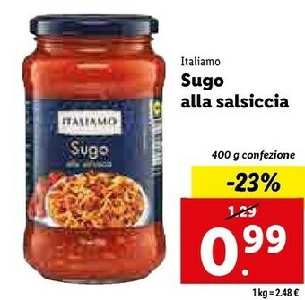 Lidl Sugo alla salsiccia offerta