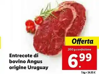 Lidl Entrecote di bovino angus origine uruguay 200 g offerta