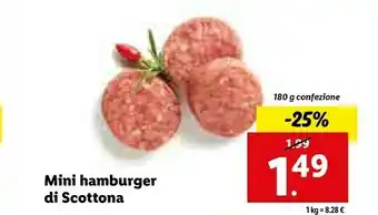Lidl Mini hamburger di scottona 180 g offerta