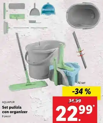 Lidl Aquapur set pulizia con organiser offerta