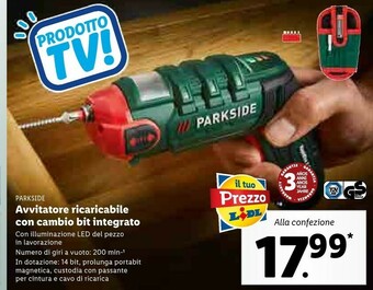 Lidl Parkside avvitatore ricaricabile con cambio bit integrato offerta