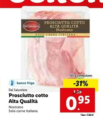 Lidl Prosciutto cotto nostrano alta qualità 120 g(ml) offerta