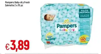Famila Pampers Baby-dry Fresh Salviette 2x70 pz offerta