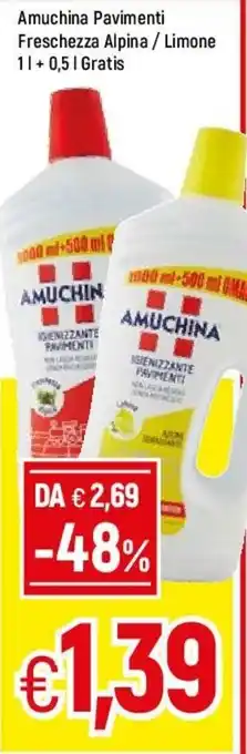 Famila Amuchina Pavimenti Freschezza Alpina / Limone 1L + 0,5 l Gratis offerta