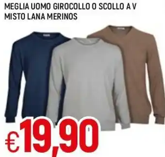 Famila Meglia Uomo Girocollo O Scollo A V Misto Lana Merinos offerta