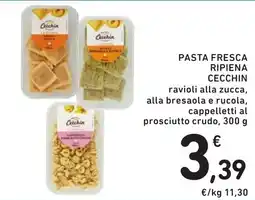 Spazio Conad PASTA FRESCA RIPIENA CECCHIN ravioli alla zucca, alla bresaola e rucola, 300 g offerta