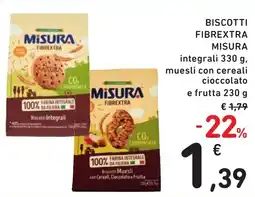 Spazio Conad BISCOTTI FIBREXTRA MISURA integrali 330 g, offerta