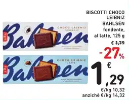 Spazio Conad BISCOTTI CHOCO LEIBNIZ BAHLSEN fondente, al latte, 125 g offerta