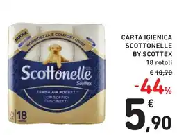 Spazio Conad CARTA IGIENICA SCOTTONELLE BY SCOTTEX 18 rotoli offerta
