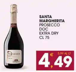 SeBón Supermercati SANTA MARGHERITA PROSECCO DOC EXTRA DRY CL 75 offerta
