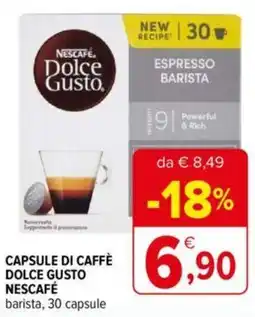 Iperal CAPSULE DI CAFFÈ DOLCE GUSTO NESCAFÉ barista, 30 capsule offerta