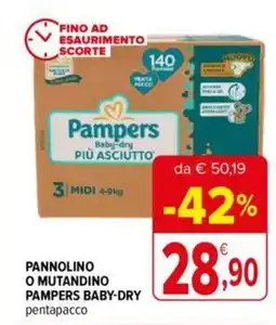PANNOLINO O MUTANDINO PAMPERS BABY-DRY pentapacco