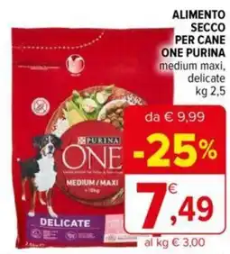 Iperal ALIMENTO SECCO PER CANE ONE PURINA medium maxi, delicate kg 2,5 offerta