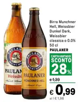 Birra Munchner Hell, Weissbier Dunkel Dark, Weissbier classica o 0.0% 50 cl PAULANER