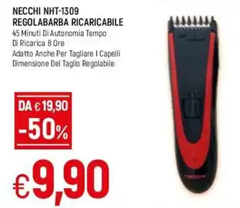 Famila Necchi NHT-1309 Regolabarba Ricaricabile offerta