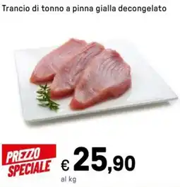 Trancio di tonno a pinna gialla decongelato