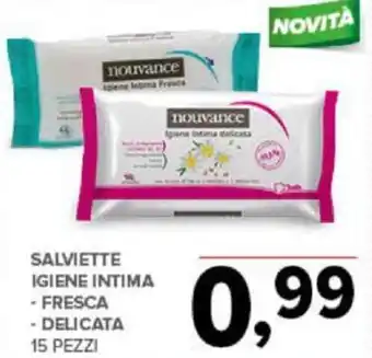 Todis SALVIETTE IGIENE INTIMA - FRESCA - DELICATA 15 PEZZI offerta