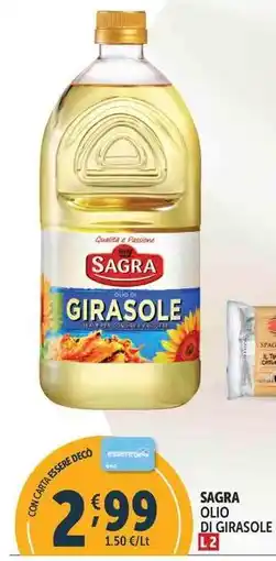 Deco Supermercati SAGRA OLIO DI GIRASOLE L2 offerta
