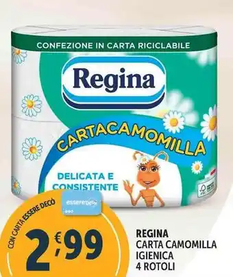 Deco Supermercati REGINA CARTA CAMOMILLA IGIENICA 4 ROTOLI offerta