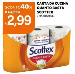 Ekom CARTA DA CUCINA QUANTO BASTA SCOTTEX 3 MAXI ROTOLI offerta
