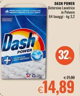 Famila DASH POWER Detersivo Lavatrice in Polvere 64 lavaggi - kg 3,2 offerta