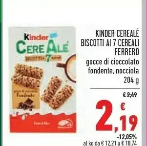 Conad Superstore Kinder cereale biscotti ai 7 cereali offerta