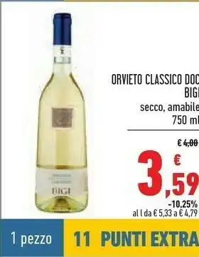 Conad Superstore Orvieto classico secco vino 0,75 l miscelato bianco 2018 offerta