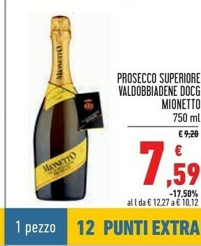 Conad Superstore Valdobbiadene prosecco superiore extra dry 750 g(ml) offerta