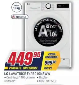 Trony LG LAVATRICE F4R3010NSWW offerta