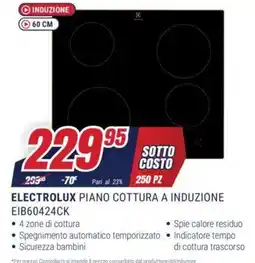 Trony ELECTROLUX PIANO COTTURA A INDUZIONE EIB60424CK offerta