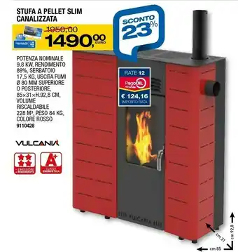 Bricofer Slim stufa a pellet canalizzata offerta