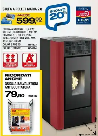 Bricofer Stufa a pellet maria offerta