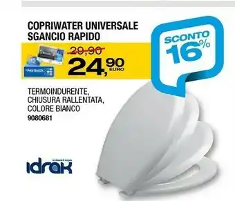 Bricofer Idrak copriwater universale sgancio rapido offerta