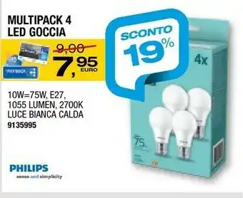 Bricofer Multipack 4 led goccia offerta