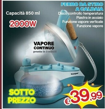 Satur Ferro da stiro a caldaia offerta