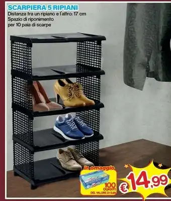 Satur Scarpiera 5 ripiani offerta
