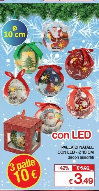 Satur Palla di natale con led offerta