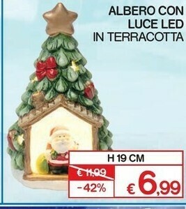 Albero con luce led in terracotta