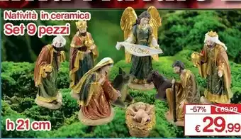 Natività in ceramica set 9 pezzi