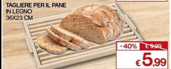 Tagliere per il pane in legno 36x23 cm