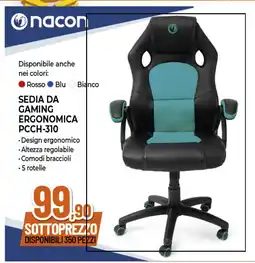 Expert nacon SEDIA DA GAMING ERGONOMICA PCCH-310 offerta