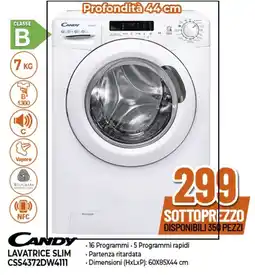 CANDY LAVATRICE SLIM CSS4372DW4111