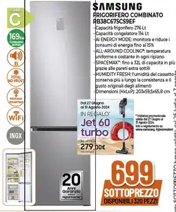 Expert SAMSUNG FRIGORIFERO COMBINATO RB38C675CS9EF offerta