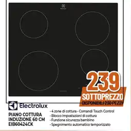Expert Electrolux PIANO COTTURA INDUZIONE 60 CM EIB60424CK offerta