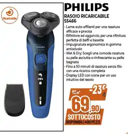 Expert PHILIPS RASOIO RICARICABILE S5466 offerta