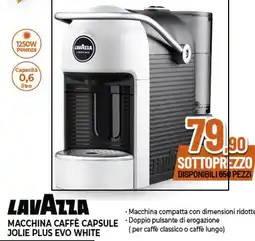 Expert LAVAZZA MACCHINA CAFFÈ CAPSULE JOLIE PLUS EVO WHITE offerta