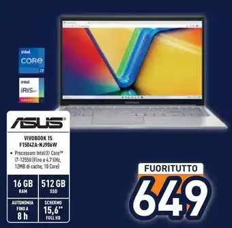 Unieuro ASUS VIVOBOOK 15 F1504ZA-NJ906W offerta