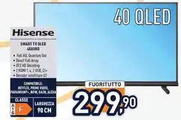Unieuro Hisense SMART TV QLED 40A5KQ offerta