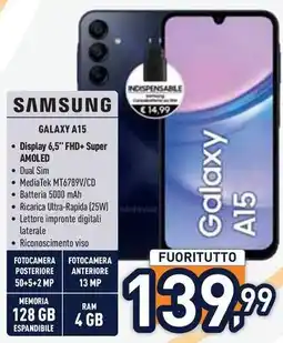 Unieuro SAMSUNG GALAXY A15 offerta