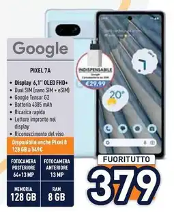 Unieuro Google PIXEL 7A offerta